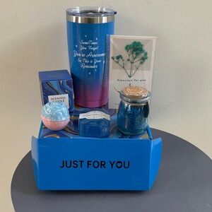 Blue Ombre Inspirational Tumbler Gift Set - JUST FOR YOU